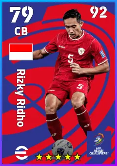Rizky Ridho eFootball 2026 player card — 79 OVR CB