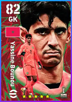 Yassine Bounou eFootball 2026 player card — 82 OVR GK