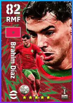 Brahim Diaz eFootball 2026 player card — 82 OVR RMF