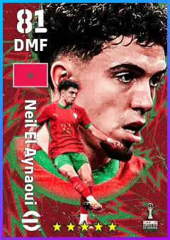 Neil El Aynaoui eFootball 2026 player card — 81 OVR DMF