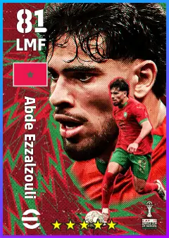 Abde Ezzalzouli eFootball 2026 player card — 81 OVR LMF