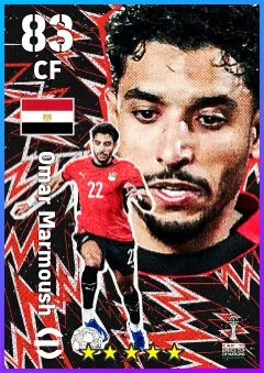 Omar Marmoush eFootball 2026 player card — 83 OVR CF