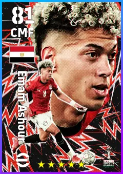 Emam Ashour eFootball 2026 player card — 81 OVR CMF
