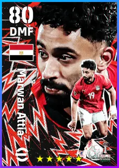 Marwan Attia eFootball 2026 player card — 80 OVR DMF