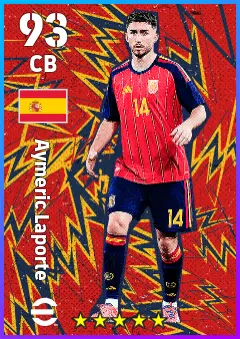 Aymeric Laporte eFootball 2026 player card — 93 OVR CB