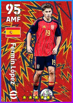 Fermin Lopez eFootball 2026 player card — 95 OVR AMF