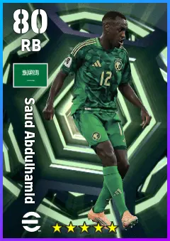 Saud Abdulhamid eFootball 2026 player card — 80 OVR RB