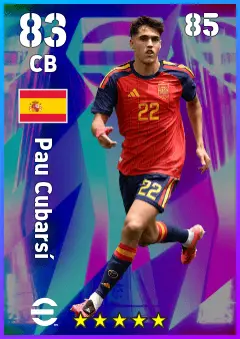 Pau Cubarsi eFootball 2026 player card — 83 OVR CB