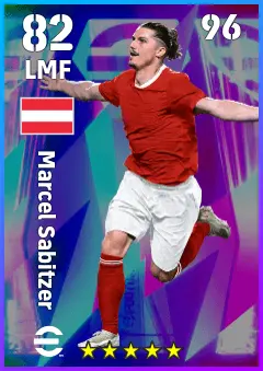 Marcel Sabitzer eFootball 2026 player card — 82 OVR LMF