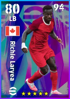 Richie Laryea eFootball 2026 player card — 80 OVR LB
