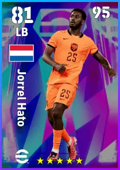 Jorrel Hato eFootball 2026 player card, 81 OVR LB