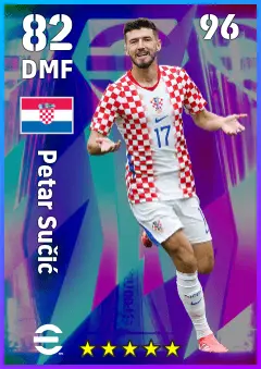 Petar Sucic eFootball 2026 player card, 82 OVR DMF