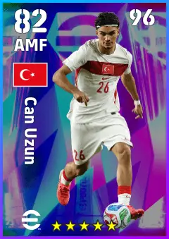Can Uzun eFootball 2026 player card, 82 OVR AMF