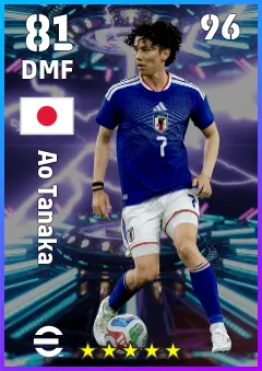 Ao Tanaka eFootball 2026 player card — 81 OVR DMF
