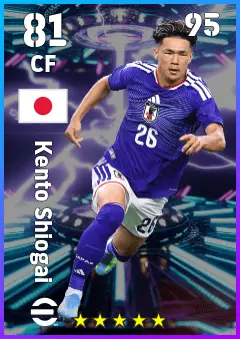 Kento Shiogai eFootball 2026 player card — 81 OVR CF