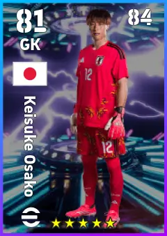 Keisuke Osako eFootball 2026 player card — 81 OVR GK