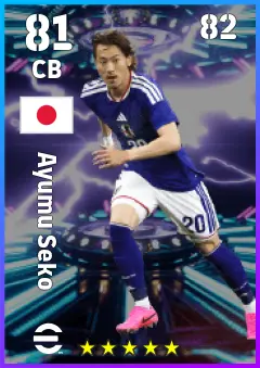 Ayumu Seko eFootball 2026 player card — 81 OVR CB