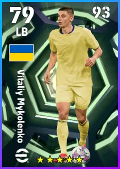 Vitaliy Mykolenko eFootball 2026 player card — 79 OVR LB