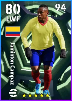 Jaminton Campaz eFootball 2026 player card — 80 OVR LWF