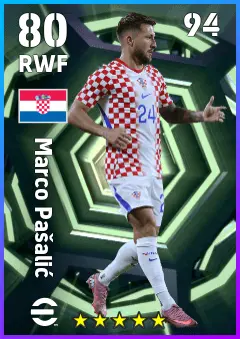 Marco Pasalic eFootball 2026 player card — 80 OVR RWF