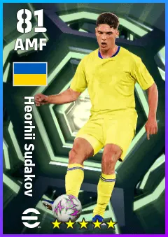 Heorhii Sudakov eFootball 2026 player card — 81 OVR AMF