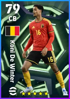 Koni De Winter eFootball 2026 player card — 79 OVR CB