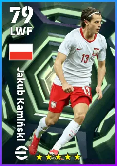 Jakub Kaminski eFootball 2026 player card — 79 OVR LWF