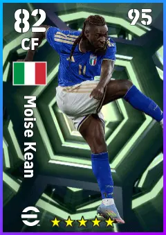 Moise Kean eFootball 2026 player card — 82 OVR CF