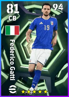 Federico Gatti eFootball 2026 player card — 81 OVR CB