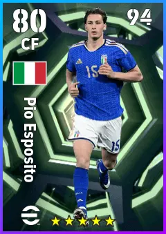 Pio Esposito eFootball 2026 player card — 80 OVR CF