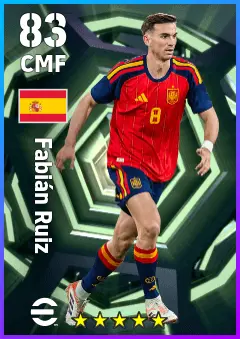 Fabian Ruiz eFootball 2026 player card — 83 OVR CMF