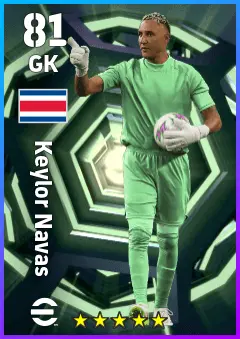 Keylor Navas eFootball 2026 player card — 81 OVR GK