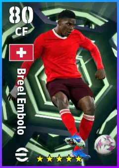 Breel Embolo eFootball 2026 player card — 80 OVR CF