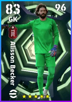 Alisson Becker eFootball 2026 player card — 83 OVR GK