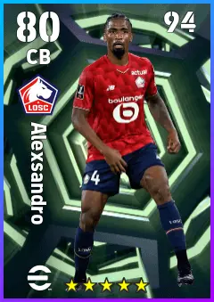 Alexsandro eFootball 2026 player card — 80 OVR CB