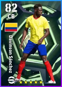 Davinson Sanchez eFootball 2026 player card — 82 OVR CB