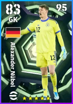 Alexander Nubel eFootball 2026 player card — 83 OVR GK