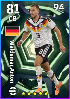 Waldemar Anton eFootball 2026 player card — 81 OVR CB