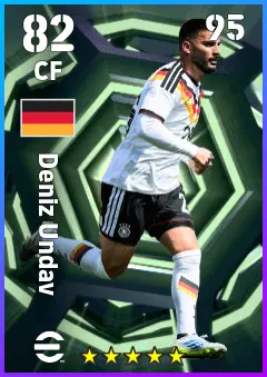 Deniz Undav eFootball 2026 player card — 82 OVR CF