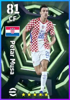 Petar Musa eFootball 2026 player card — 81 OVR CF