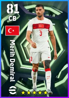 Merih Demiral eFootball 2026 player card — 81 OVR CB