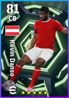 Kevin Danso eFootball 2026 player card — 81 OVR CB