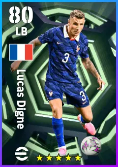 Lucas Digne eFootball 2026 player card — 80 OVR LB