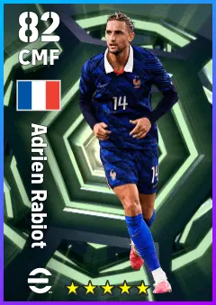 Adrien Rabiot eFootball 2026 player card — 82 OVR CMF