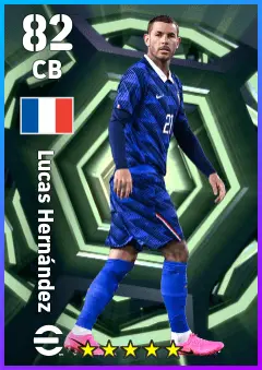 Lucas Hernandez eFootball 2026 player card — 82 OVR CB