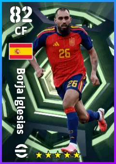 Borja Iglesias eFootball 2026 player card — 82 OVR CF