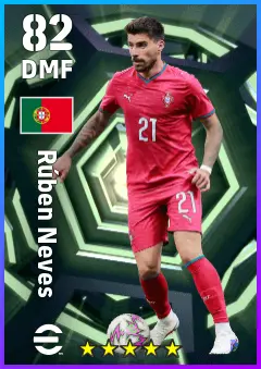 Ruben Neves eFootball 2026 player card — 82 OVR DMF