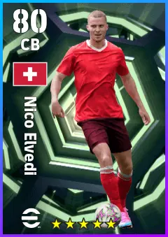 Nico Elvedi eFootball 2026 player card — 80 OVR CB