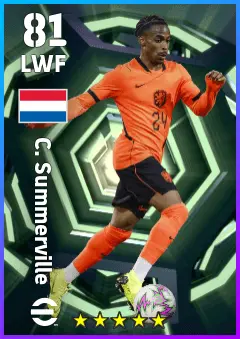 C. Summerville eFootball 2026 player card — 81 OVR LWF
