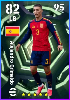 Alejandro Grimaldo eFootball 2026 player card — 82 OVR LB